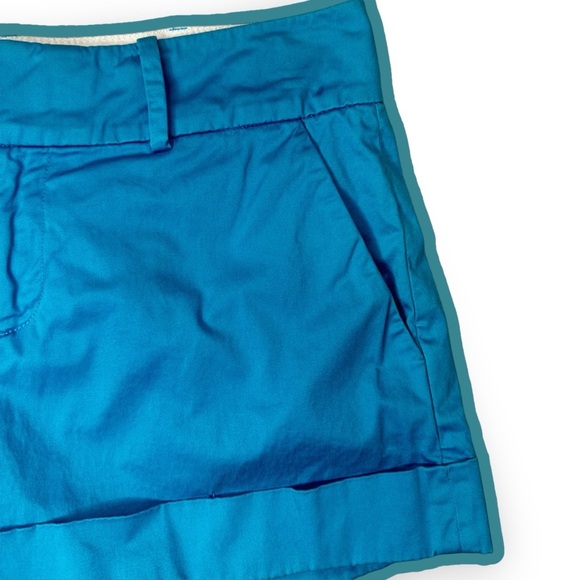 Club Monaco Turquoise Blue Rolled Cuff Chino Shorts Size 4 - Picture 4 of 9